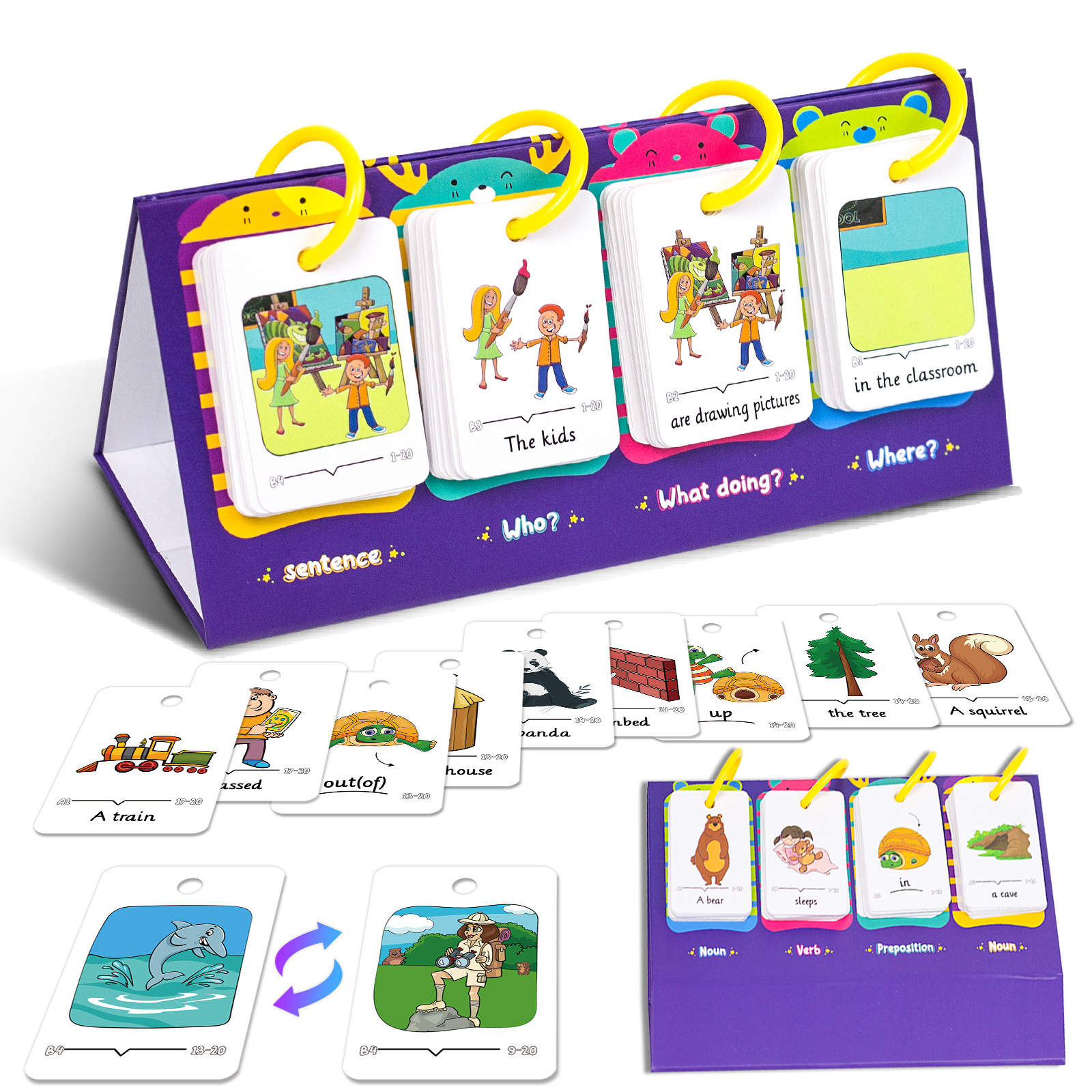 Kids Education Card - 80 قطعة من بطاقات الكلمات المرئية