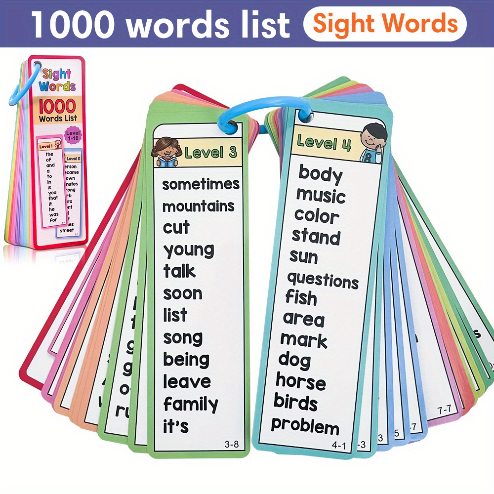 Kids Education Card - 1000 كلمة رؤية بطاقات فلاش للأطفال