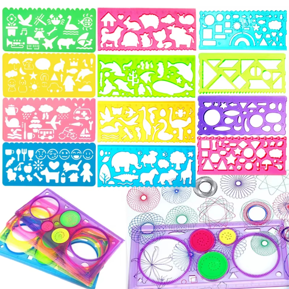 الهندسة السنبوغراف رسم الاستنس - مراجعة Kids Education Template وسعره