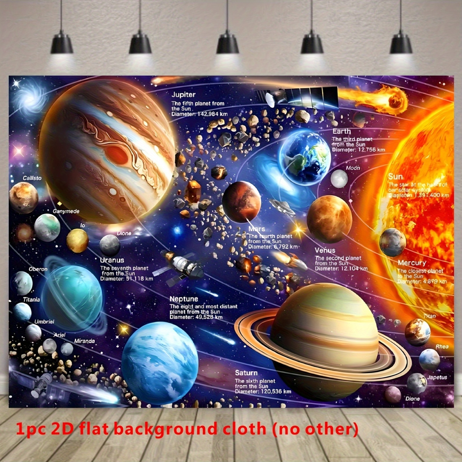 لوحة جدارية للنظام الشمسي، زين - مراجعة Kids Education Banner وسعره