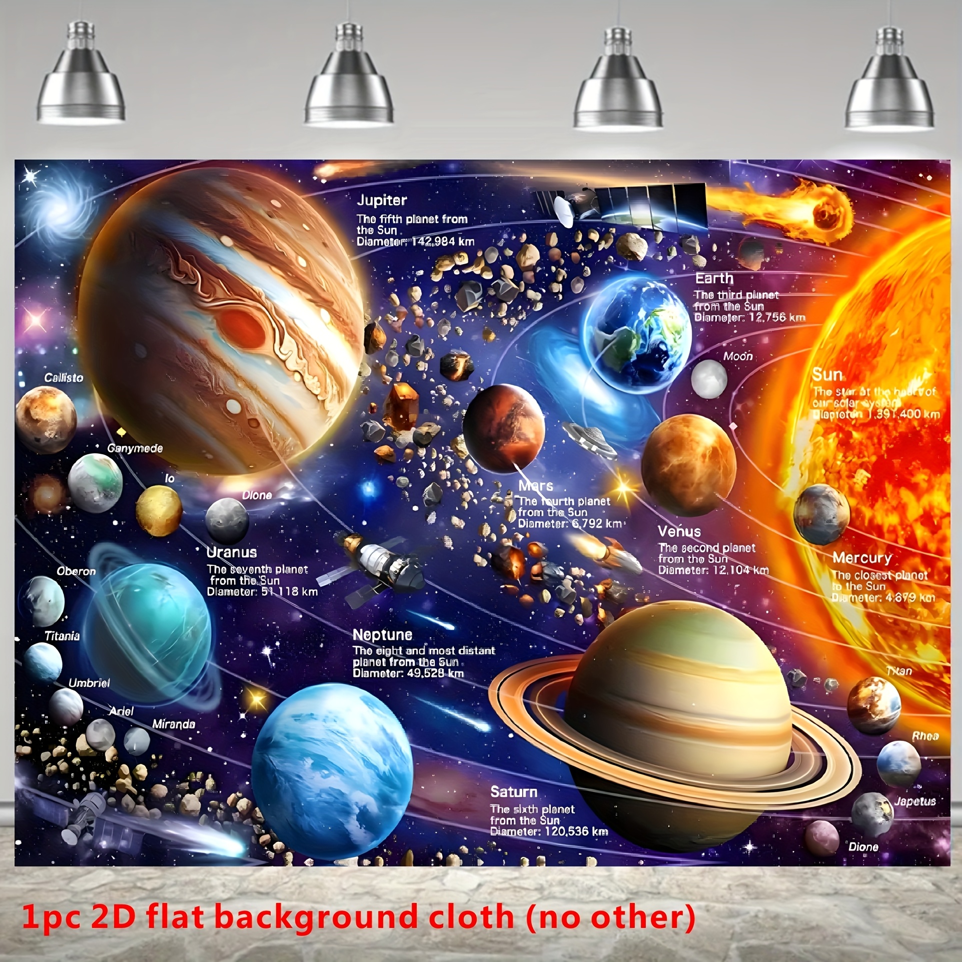 لوحة جدارية للنظام الشمسي، زين - مراجعة Kids Education Banner وسعره