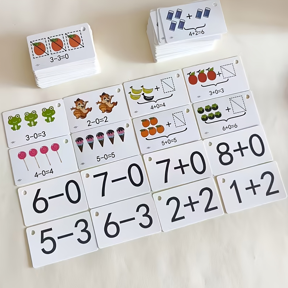 132 بطاقة تحتوي على مسائل الجم - مراجعة Kids Education Card وسعره