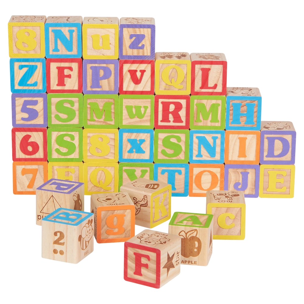 مجموعة مكعبات خشبية ABC من 40  - مراجعة Abc Kids Early Education وسعره