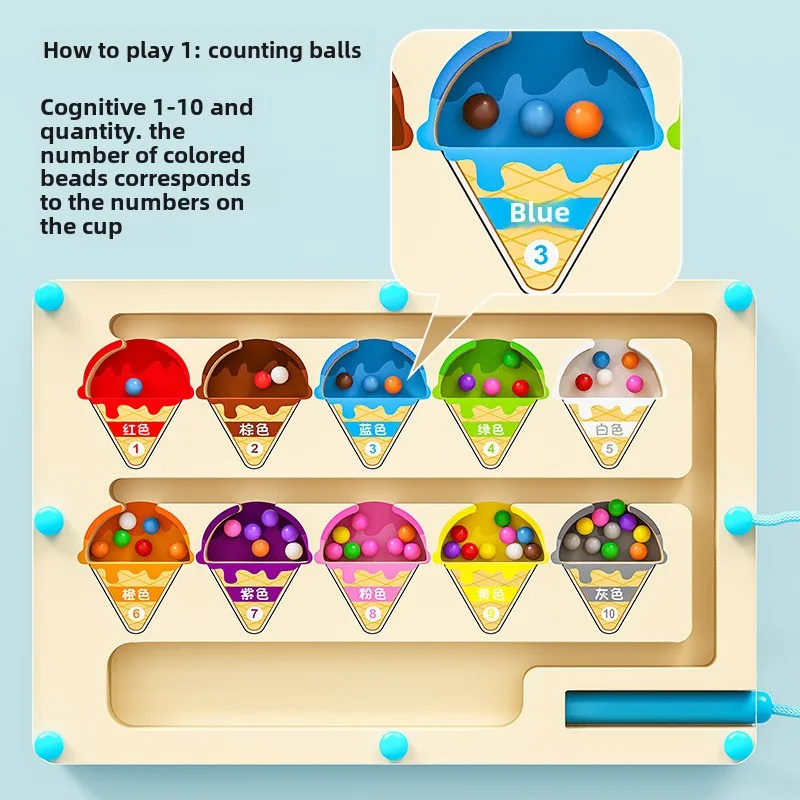 الآيس كريم المغناطيسي اللون وا - مراجعة Kids Education Number وسعره