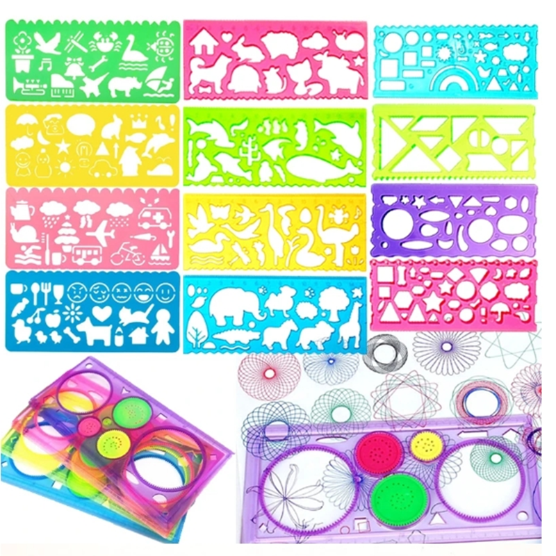 الهندسة السنبوغراف رسم الاستنس - مراجعة Kids Education Template وسعره